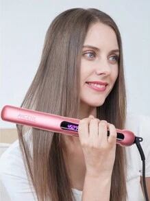 ANGENIL Argan Oil Flat Iron For Women, Hair Straightener And Curler 2 In 1, Professional Portable Ceramic Pink Hair Straightener, LCD Display, Fast Heating, Flat Iron 1 Inch For All Hair Types - US A Type Plug(110-127V) - View 3