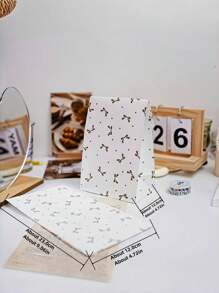12pcs Gold And Silver Small Bow Gift Bag Flat Mouth Paper Bag Baked Pastry Bag Candy Bag Gift Bag - White - View 2