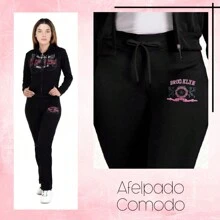 Plush Pants Set With Stretch 2 Pieces - Black - View 3