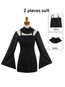 1set Cosplay Costume, Fashionable Simple JK Uniform Doll Falls In Love With Nitsuki Cosplay Character Outfit Halloween - Black - View 6