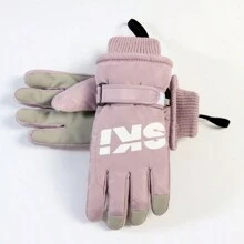 1 Paar Damen Winter Ski Handschuhe, hochwertige professionelle wasserdichte Touchscreen dicke thermische warme Outdoor Eis Schnee Radfahren Skifahren, Snowboarding Handschuhe, Winterhandschuhe, Handwärmer, Schneehandschuhe