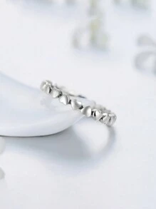 MODIAN 热销正品原创时尚纯925银心形戒指，永恒之爱珠宝，情人节礼物 - 銀色 - 查看 5