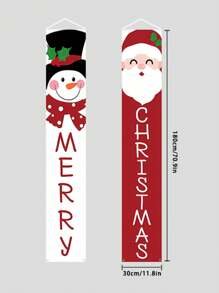 1 Par de Banderines Colgantes Navideños, Decoración Navideña para Entrada con Papá Noel y Muñeco de Nieve Lindos, Elegante Decoración para Exteriores e Interiores, Perfecta para Porche, Jardín, Garaje y Hogar, Navidad