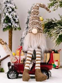 1 Pièce, Décorations De Noël, Décorations De Poupée Naine Sans Visage En Peluche Tricotée, Ornements De Vitrine De Fête De Noël À La Maison, Décoration De Centre Commercial