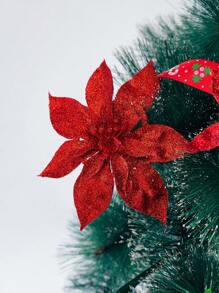 2/5/10/20 Peças Flores Artificiais para Decoração de Árvore de Natal e Decoração de Festa DIY, Branco, Prata, Champanhe, Ouro, Vermelho, Rosa, Natal - Flores de Natal estilizam gradualmente - Visão 7