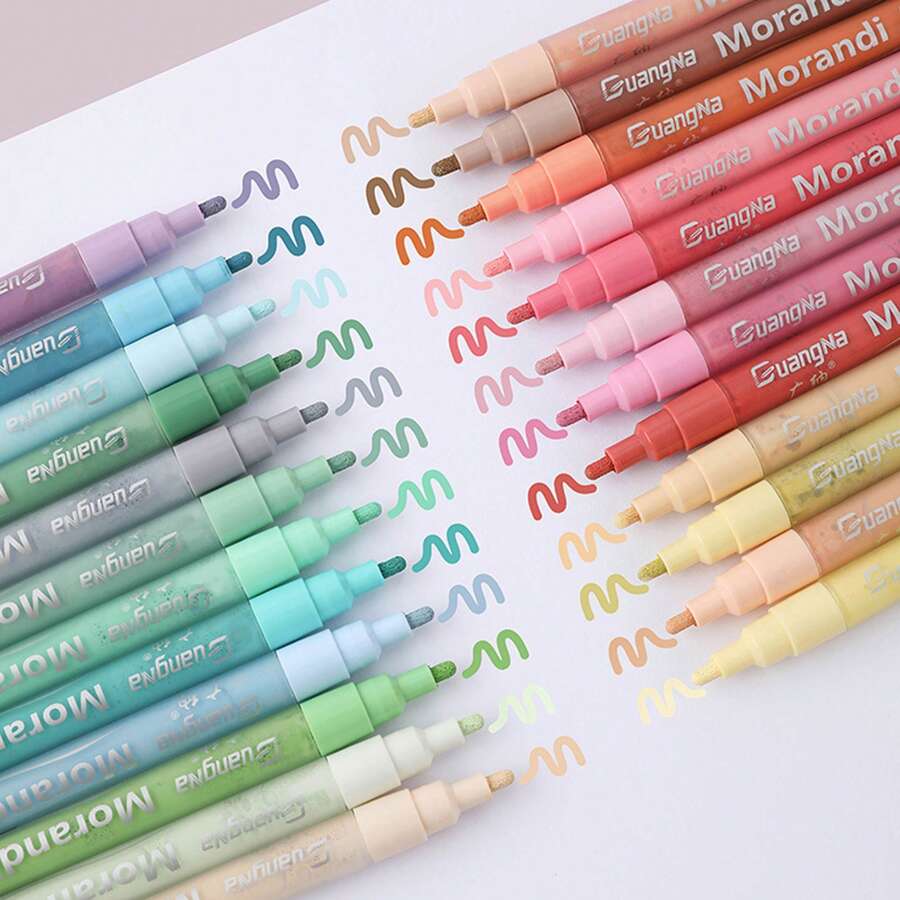 Guangna S2000 Muted Color Acrylic Paint Marker Pens Set, Multicolor ...