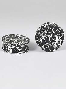 PAIR Silicone Ear Gauge Flexible Soft Double Flared Saddle Ear Plugs Cool Lines Ear Stretchers Tunnels Expanders Body Jewelry - As Shown - View 57