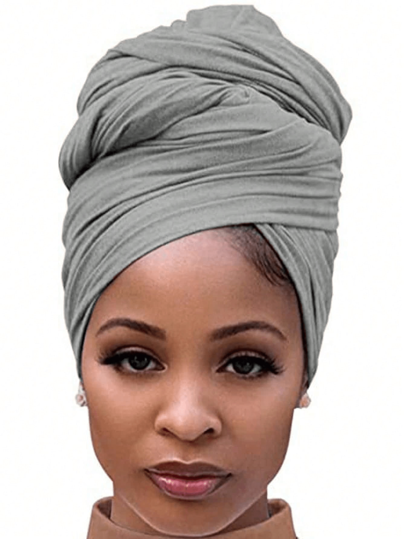 قبعة توربان بلون واحد للنساء - إكسسوار متعدد الوظائف أنيق بدون حافة للارتداء اليومي للخارج مع تصميم مقاوم للغبار وعازل للحرارة وقابل للتحول إلى وشاح