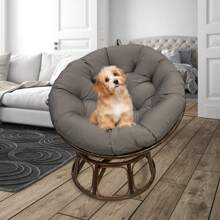 Outdoor Papasan Cushion Cover Only Round Seat Cushion Pad Outdoor Cushion Only, Thickened Overstuffed Round Cushion Chair Hanging Egg Chair Seat Cushion Chair Padded For Garden Chair Cushion,Patio,Backyard Papasan Chair Cushion Seat Pad For Easy Closure And Removal, Silky Smooth Fabric - Màu xám đen - Xem 7