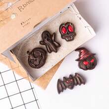 Molde de silicona Halloween 1/3 piezas, molde de silicona de fantasma, calabaza, calaveras y sombrero, molde antiadherente de Halloween para hacer dulces, chocolate, pasteles, magdalenas, gelatina, cubitos de hielo, cera, galletas, fondant y decoraciones de Halloween para el hogar y fiestas - Multicolor - Ver 7