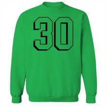 Haywood & Main 30 Thirty Black Number Unisex Graphic Cotton Pullover Sweatshirt