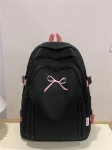 Dedoo Portable Feature Backpack With Cartoon Bag Charm School Bag For Graduate Students, Teen Girls, Freshmen, Sophomores, Juniors And Seniors In College, College And High School, Perfect For Outdoor Travel And Back To School, Backpacks For High School, Back To School Supplies - 黑色 - 查看 2