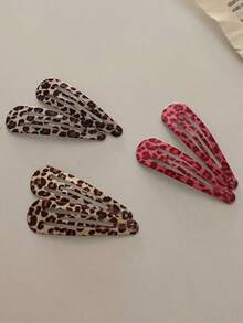 1pair Leopard Pattern Hair Clips, Retro Horse Pattern & BB Clips, Y2K Style Hair Accessories For Girls - Multicolor - View 12