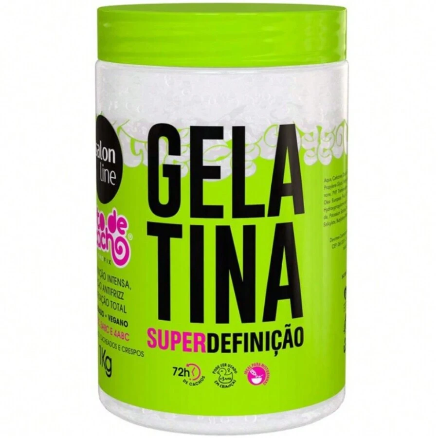 Hair Gelatin, ToDeCacho, Super Definition, Vegan - Wavy, Curly And Frizzy Hair, 1 Kg Salon Line - 綠色 - 查看 1