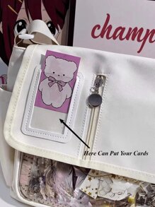 Y2K Japanese Harajuku School Bags For Teen Girls New 2024 Transparent Itabag Crossbody Bag DIY Badges Display Plate Ita Bag, Street & Japanese Style Women Bag - Yellow - View 7