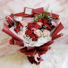 20 Cái/gói Phong Cách Hàn Quốc Vàng Viền Thạch Bọc Hoa Giấy Gói, Chống Thấm Nước OPP Chất Liệu Gói Hoa - Thu hải đường đỏ - Xem 6