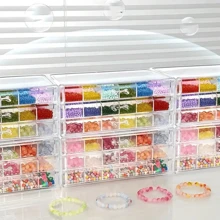 Beaded Storage Box Transparent 3-Layer Sub-Grid Glass Beads DIY Jewelry Making Beads Display Sorting Box - Multicolor - View 9