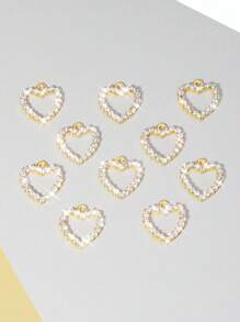 10pcs Heart Shaped DIY Jewelry Pendant Valentines - 10 Heart-shaped Accessories - View 2