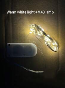 小型白色盒裝鈕扣電池LED彩色燈飾銅線串燈，適用於聖誕節、婚禮和其他場合