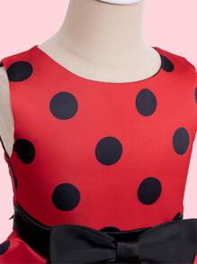 EHOMKIDS Young Girl Polka Dot Camisole Dress, Vintage Style Party Knee-Length Dress