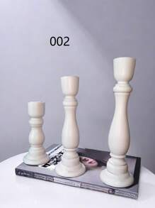 2pcs Vintage Wooden Candlestick Holder For Home Decor,Room Decor,Gifts - White - View 12