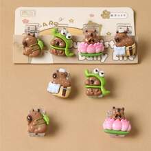 4pcs Capybara Clips Cute Kawaii Clips Mini Decorative Paper Clips Paper And Bag Clips For Coffee Office Photo Picture Pages Holder Office Supplies - Multicolor - View 2