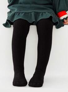 1pc Girls' Black Drawstring Skin-friendly Thin Velvet Leggings, Comfortable And Versatile, Suitable For Daily Wear In Autumn And Winter - Black - View 8