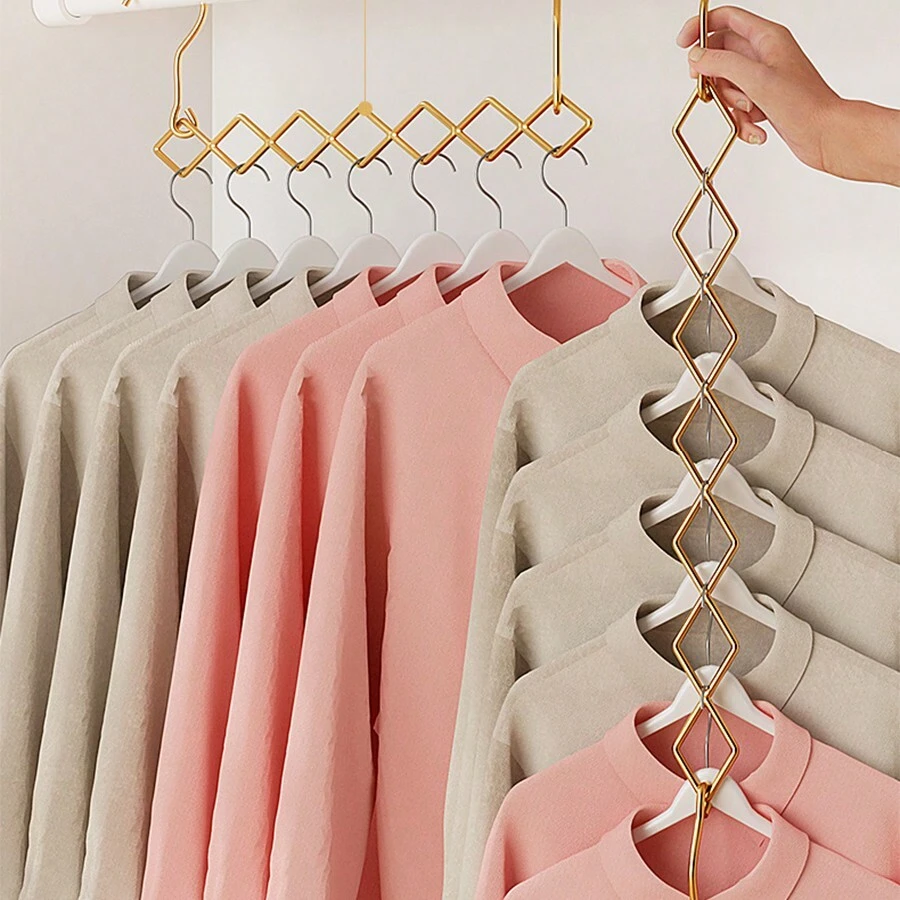 1 件多功能不锈钢折叠衣架，家庭和宿舍使用万圣节装饰万圣节服装秋季装饰节日装饰 - 彩色 - 查看 1