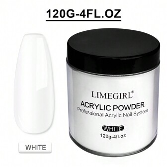 LIMEGIRL 4.Oz Acrylic Nail Powder For Extensions, 3D Nail Art, And Carving - Transparent, White, Pinkish, And Naked Beige - No Nail Lamp Required Acrylic Press On Nails