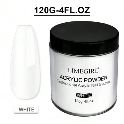 LIMEGIRL 4oz Acrylic Nail Powder, Suitable For Nail Extension, 3D Nail Art And Carving - Clear, White, Pink And Nude Colors - Can Make Acrylic Press-On Nails Without Nail Lamp