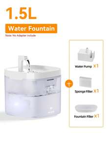 ROJECO ROJECO Automatic Cat Water Fountain , 1.5L/50oz Transparent Pet Water Dispenser For Cats Dog Smart Drinking Fountain Purifier Accessories
