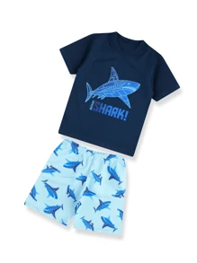 Kit 3 Tactel Summer Children's Set 1 To 8 Boy's Warmth Clothing - 藍色 - 查看 5