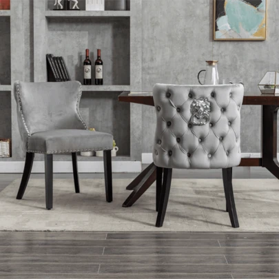 WAHSON OFFICE CHAIRS 2PCS Wahson Velvet Dining Chairs Solid Wood Chairs Chairs For Restaurant, Dining Table And Chairs