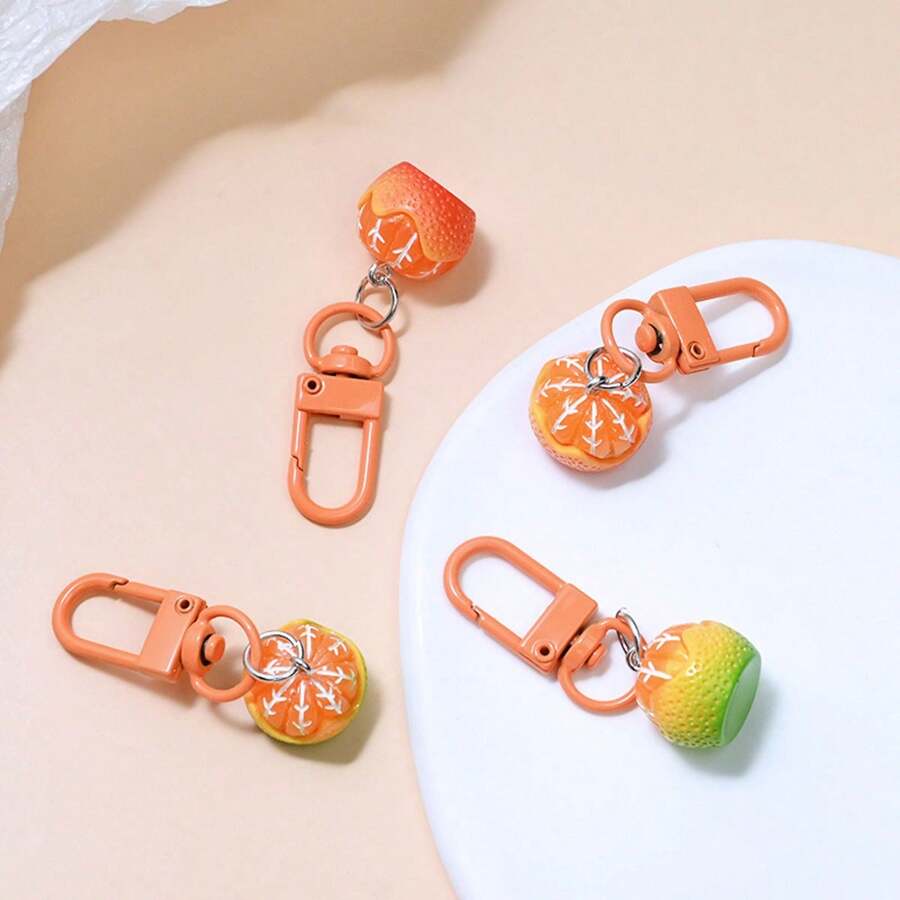 Orange & Lemon Slice Pendant Keychain Charm, Bag Accessory, Gift - Multicolor - View 1