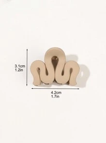 5pcs/Set Matte Nude-Tone Minimalist Small Hollow Wave Hair Claw Scrunchie Hair Accessories - Multicolor - View 4