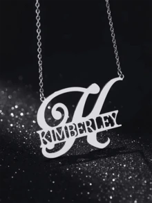 Customized Initials Necklace, Middle Filled Name Pendant Necklace, Fashion Stainless Steel Necklace, Initial Name Plate Chain Choker Laser Cutting Custom Necklace For Women Jewelry Gift Accessories Party Birthday Gift - Silver - View 9
