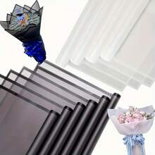 40 Sheets (20 Black+20 White)Of 58 * 58cm Flower Wrapping Paper With Magic Edge Korean Su Paper Waterproof Semi Transparent Rose Fresh Flower Shop Korean Style Paper Suitable For Packaging Paper For Confession, Wedding Anniversary, Graduation Season,Christmas Valentine Day