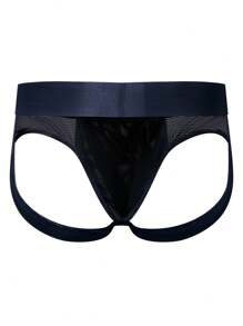 1 件 JOCKMAIL 男士透气网眼镂空提臀三角裤 - 黑色 - 查看 4