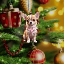 1 件亚克力粉色吉娃娃小狗形状多功能 2D 装饰，适用于汽车、背包、钥匙、手机配件、家居装饰、房间装饰、墙壁装饰