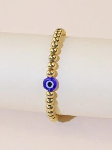 1 件幸运蓝色邪眼不锈钢串珠手链带祝福卡女士 - 彩色 - 查看 7