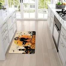 1pc Thickened 0.47 Inch/1.2cm Halloween Kitchen Mats, Moon Background Pumpkin Pattern Kitchen Mat, Perfect For Halloween, Day Of The Dead & Easter Decor, Non-Slip, For Bedroom, Living Room, Laundry, And Bathroom ﻿ Halloween Party - Multicolor - View 14