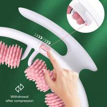 Circular Leg Roller Massager, Silicone Muscle Relaxation Aid For Slim Legs, Yoga Fitness Exercise Equipment - Pink - View 6