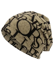 1pc Minimalist Solid Color Letter Jacquard Knit Beanie, Warm Fabric, Unisex Fashion Versatile Headwear For Outdoor, Daily Wear, Multiple Colors Available Fall Outfit - Multicolor - View 12