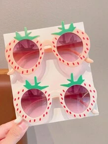 2/4件装儿童可爱草莓时尚眼镜，仅供卡片展示，不含运费 - 彩色 - 查看 10