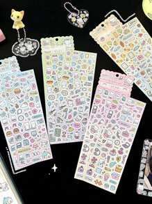 Autocollants Ours Et Chaton Hajime Mignons Et Créatifs Ins Coréens, 4 Ou 2 Pièces/paquet, [aléatoire] Pour Clip Art Et Artisanat De DIY