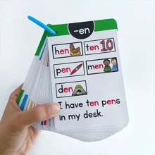 I Can Read Phonics CVC Word Learning Flashcards, English Flashcards, Educational Learning Toys, Learning School Classroom Supplies, Educational Reading Toys For Indoor And Outdoor Reading (Some Accessories Are Random, With Two Metal Rings Included), Best Gift (Style Random)