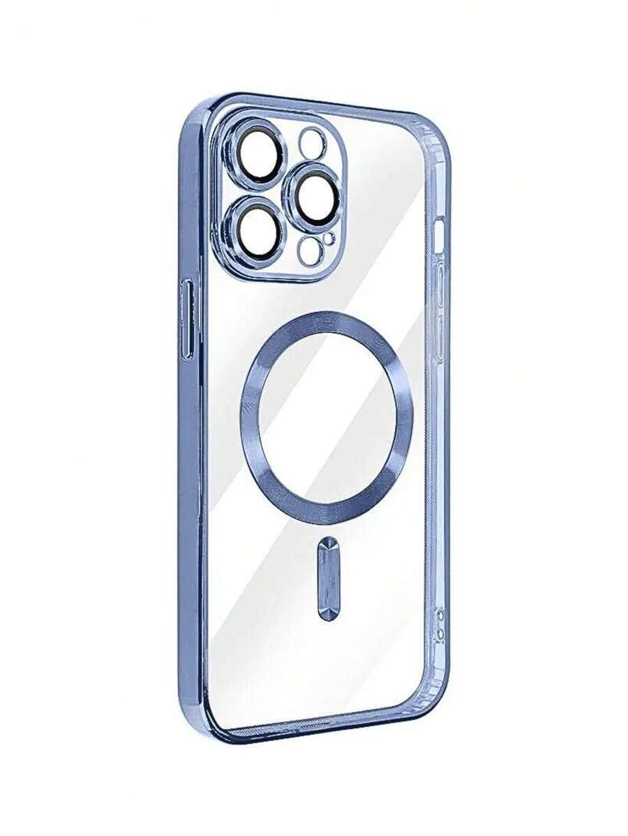 Crystal Capas - Transparent Cell Phone Case With Magnetic Induction - 藍色 - 查看 1