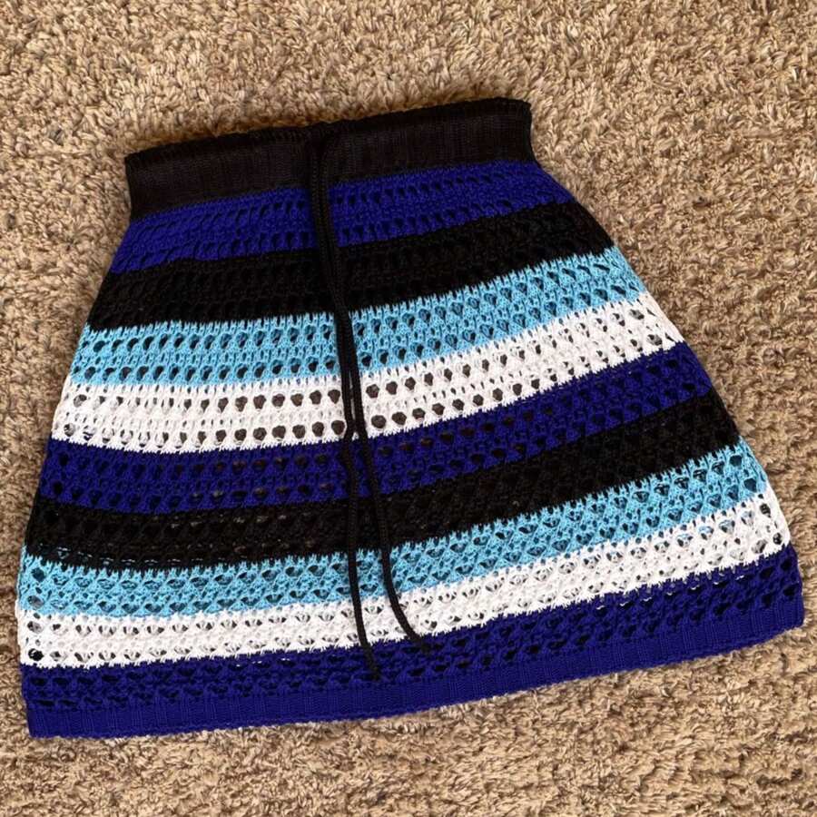 TRICOT PREMIUM Beach Outfit Crochet Knitting Skirt Summer Beach Outfit - Màu Lilac Tím - Xem 1