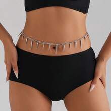 1pc Women's Geometric Rivet Waist Chain Minimalist Cone Sexy Body Chain - Silver - View 2