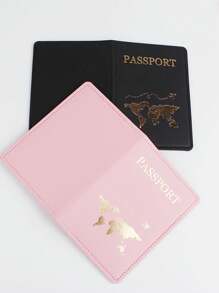 2pcs/Set Couple Travel Passport Holder, Ultra-Thin Passport Wallet, Lightweight Passport Card Case, Travel Accessories Set, Passport Holder For Men & Women, Suitable For Vacation, Hotel, Cruise, Back To School, Beach, Summer Holiday - Multicolor - View 3